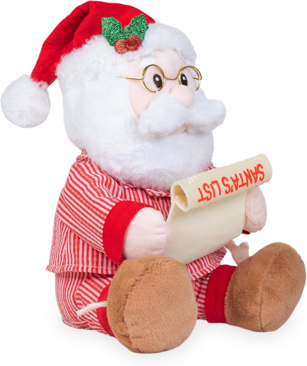 Jammie Ol' St. Nick | Animated Christmas Singing Dancing Santa Claus Naughty or Nice List Plush Toy Sings Santa Claus is Comin' to Town