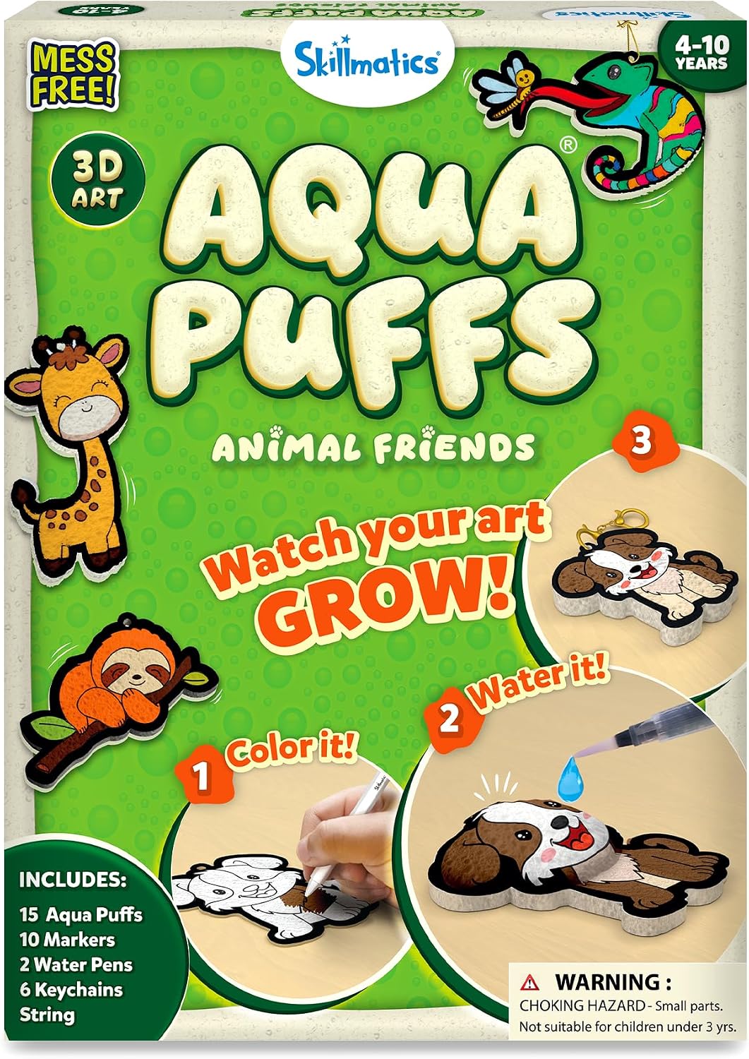 Skillmatics Aqua Puffs Animals, Paint by Number