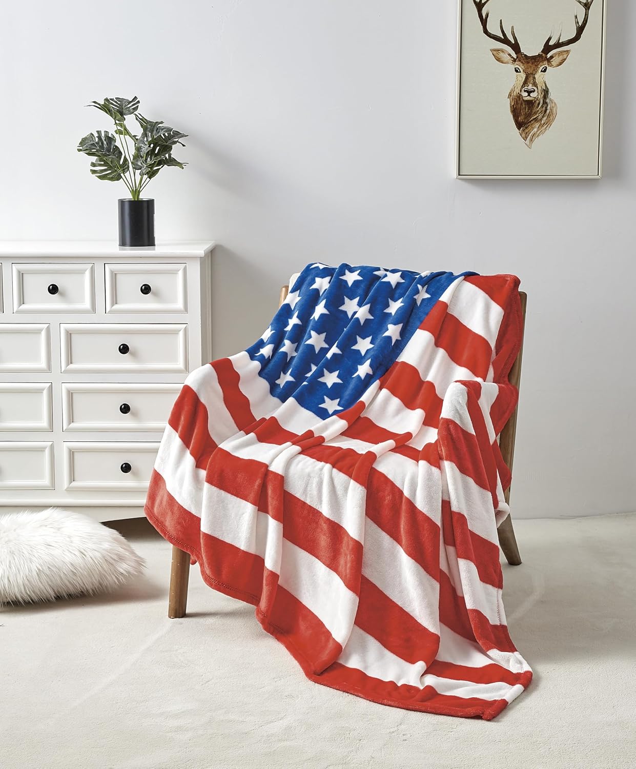 Over Sized Throw Blanket 50X70 American Flag