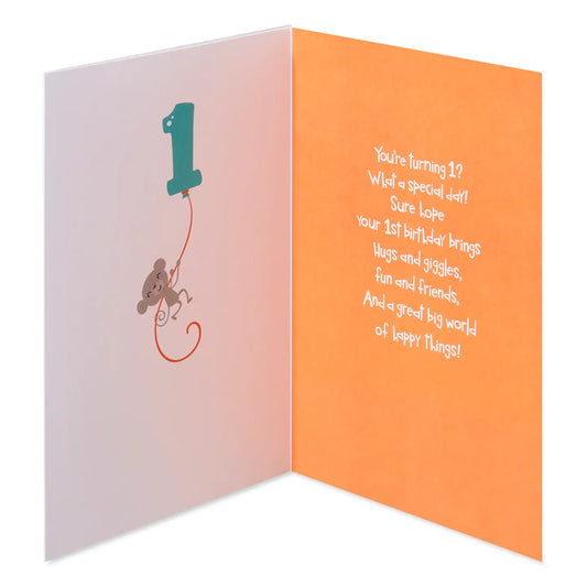 1st Birthday Card For Baby (Joyful Animals)