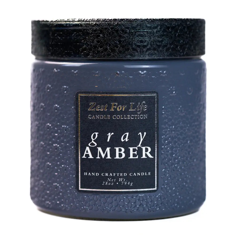 Gray Amber 28 oz Candle