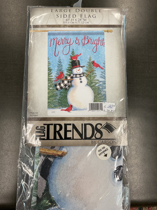 Merry Snowman Large Double Sided Flag