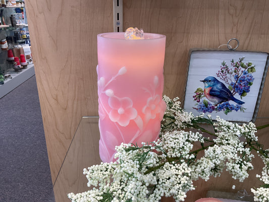 Pink Jasmine Water Fountain Electric Candle