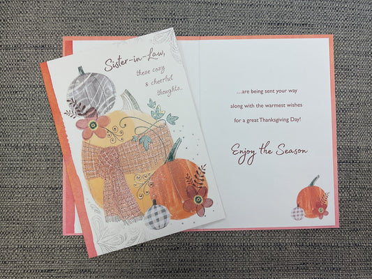 Happy Thanksgiving Sister-in-law Card