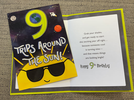 Age 9 Birthday Card