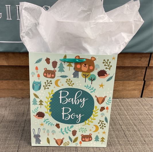 Woodland Creatures Baby Boy Gift Bag