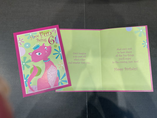 Girls 6th Birthday Card