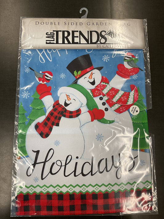 Happiest Snowman Garden Flag