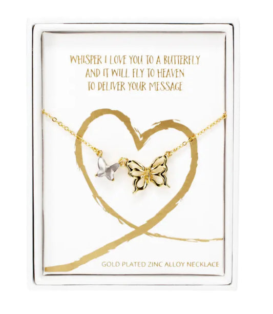 Forever in Our Hearts Butterfly Memorial Necklace