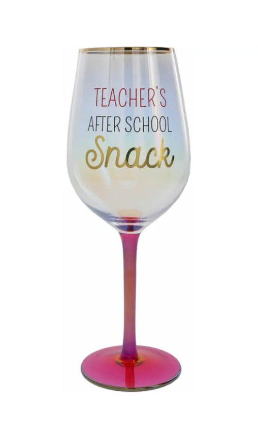 After School Snack Wine Glass