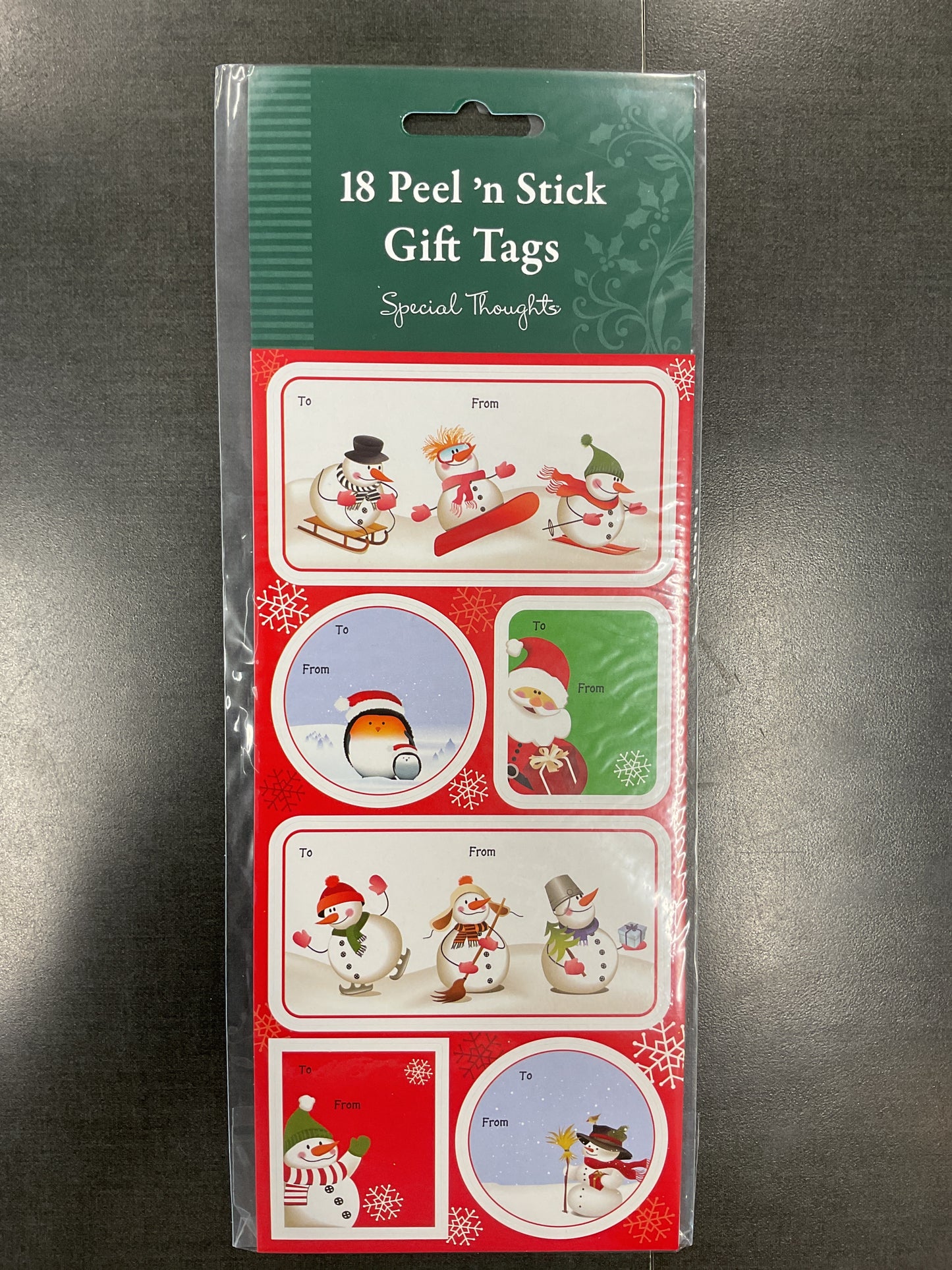 18 Peel 'n Stick Gift Tags, Asst