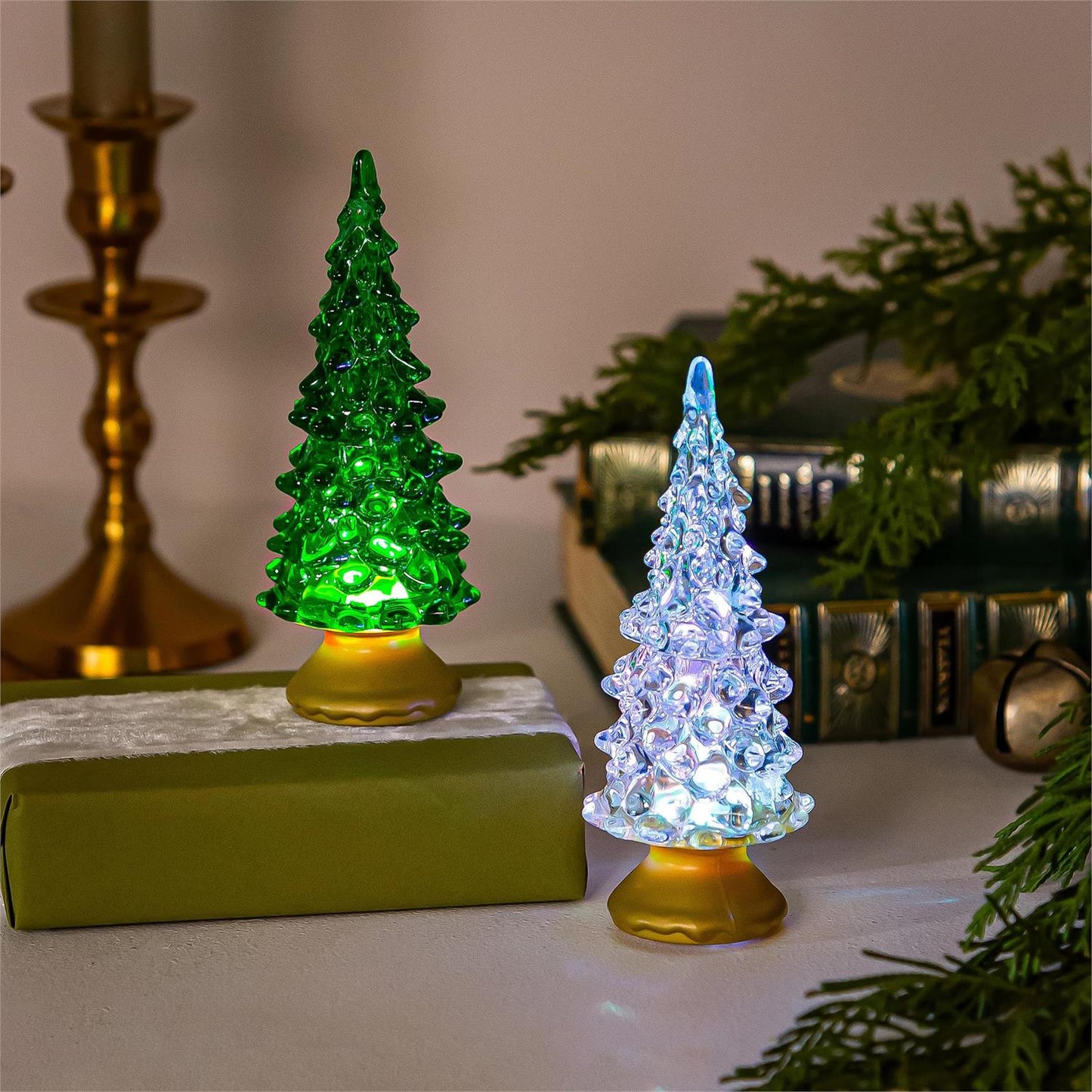 Shades of Emerald LED Table Decor Tree Acrylic