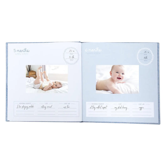 Denim Hello Baby Square Baby Book