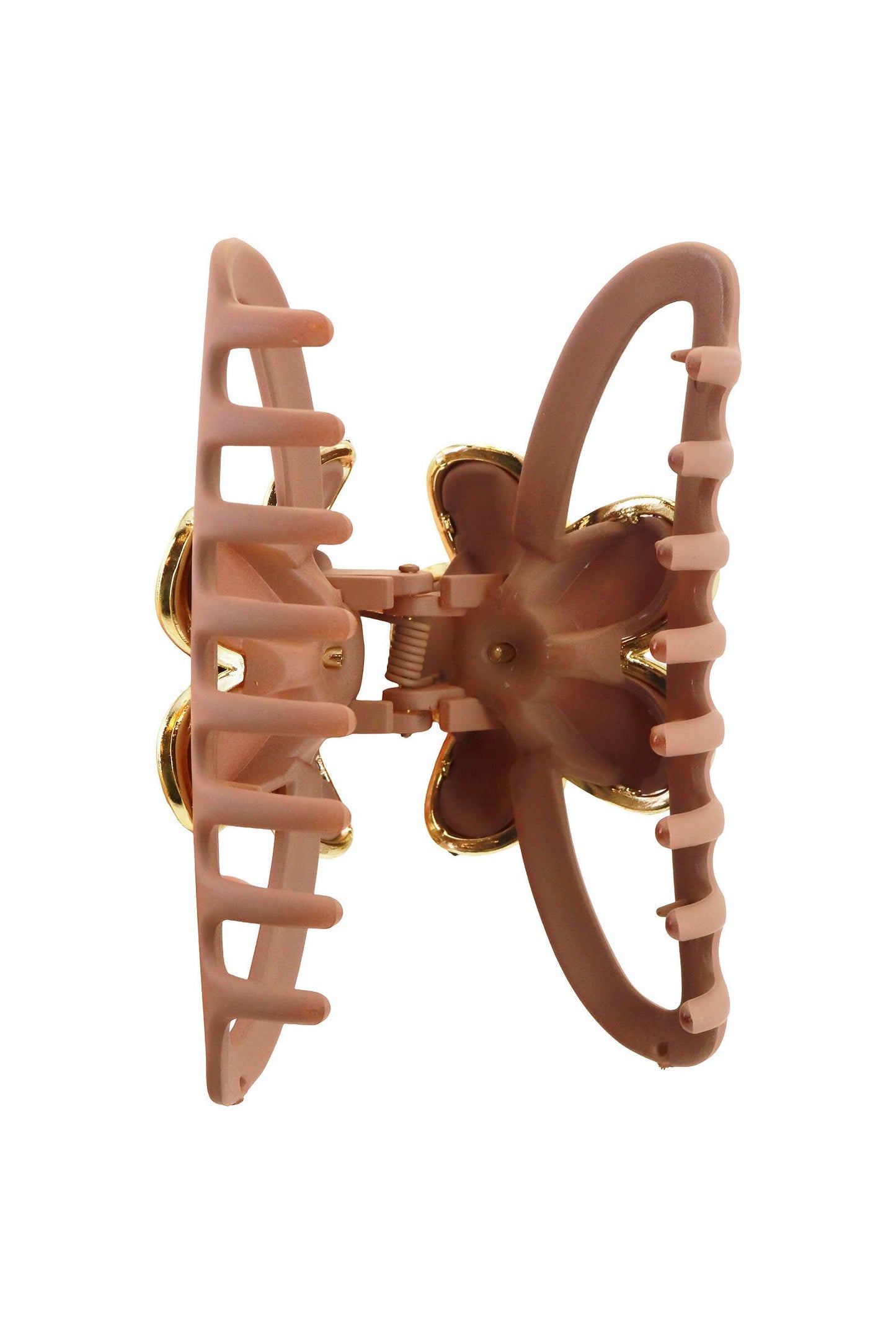 Matte Glossy Gold Floral Hollow Frame Fashion Hair Claw