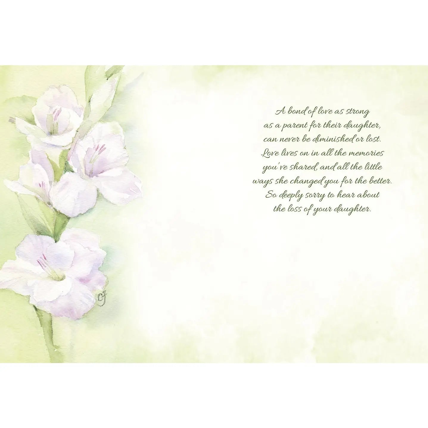 Gladiolus - Sympathy Loss of Daughter Card