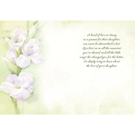 Gladiolus - Sympathy Loss of Daughter Card