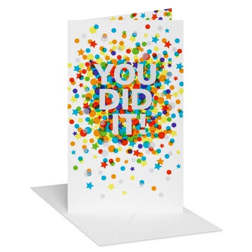 Graduation Money Holder Card – “You Did It!” Confetti Design