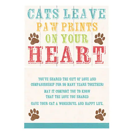 Cat Paw Prints - Sympathy Loss of Pet Card