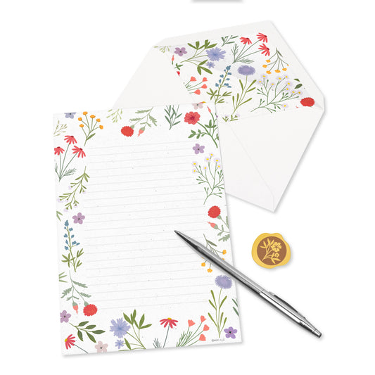 All Occasion Stationery Set with Envelopes and Seals, Floral