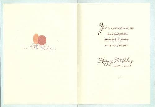 Mother-In-Law Birthday Card