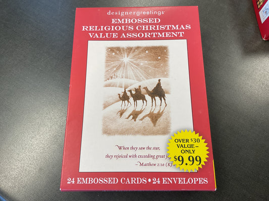 Embossed Christmas Cards Boxed Set Value Assortmet