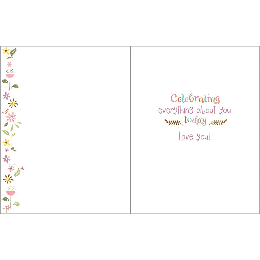 Birthday Greeting Card - Daughter Flora Birthday