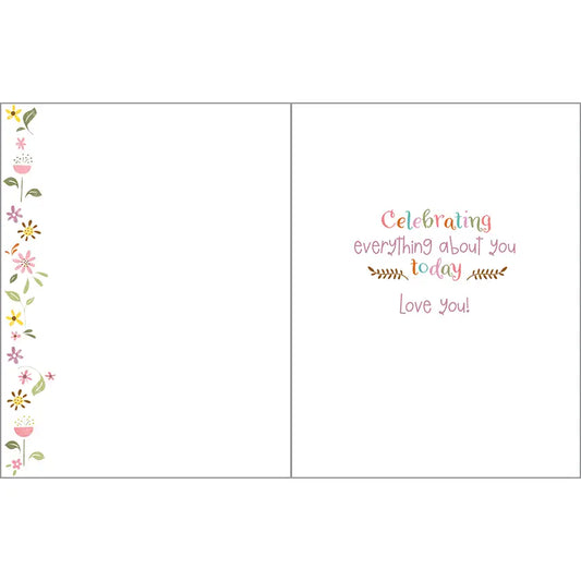 Birthday Greeting Card - Daughter Flora Birthday