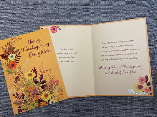 Happy Thanksgiving, Daughter!