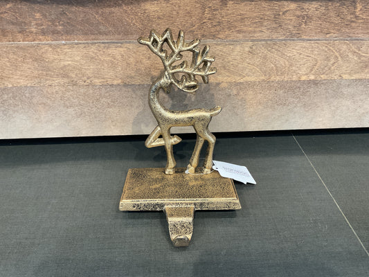 Cast Iron Reindeer Stocking Holder 3 Asst