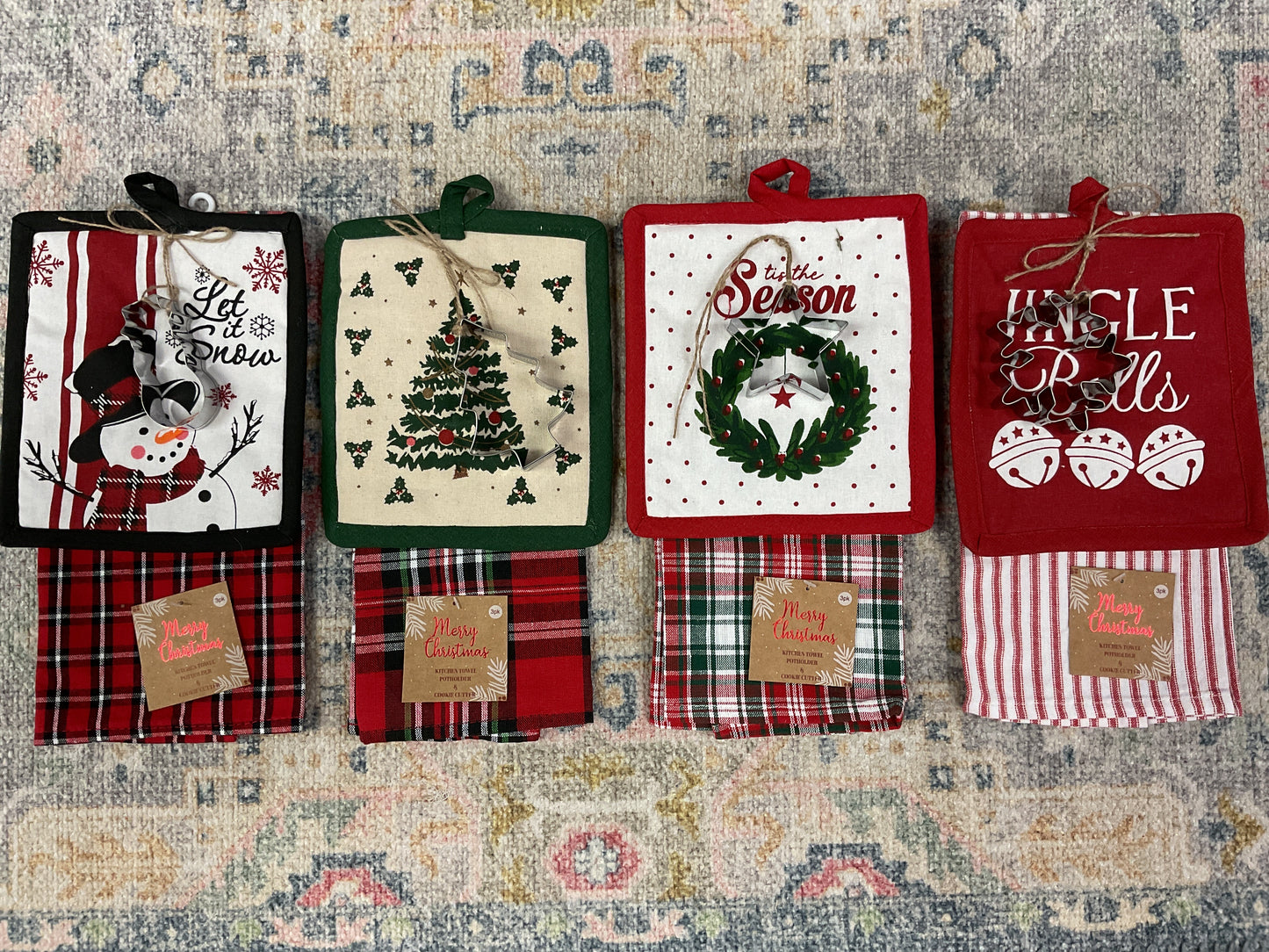 3-Pack Kitchen Towel, Potholder, & Cookie Cutter Set, Asst