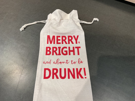 Christmas Sayings Wine Bottle Gift Bags