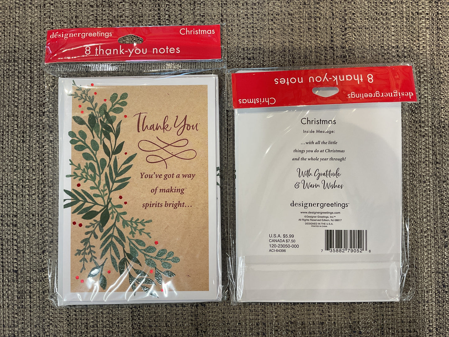 8 Ct Holiday Thank You Notes