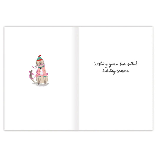 Cats Deck the Halls Holiday Card
