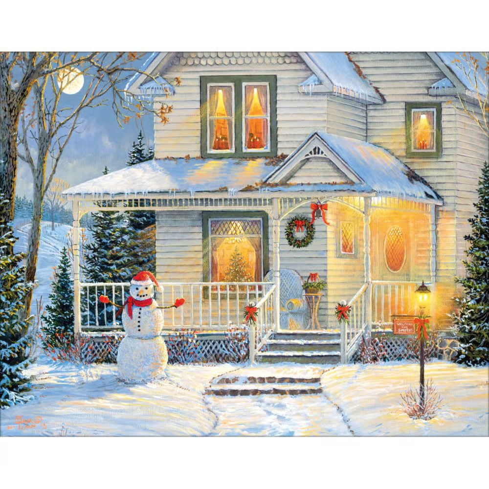 Frosty Evening of Cheer Boxed Christmas Cards by Sam Timm