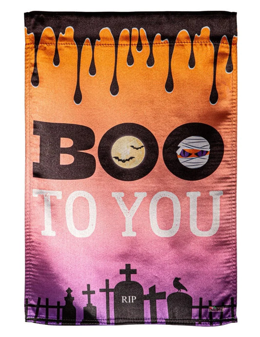 Boo To You Lustre Garden Flag
