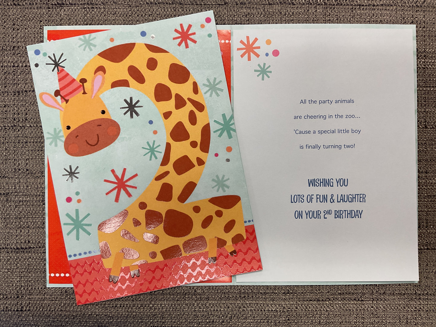 Age 2 Birthday Card *With Stickers*