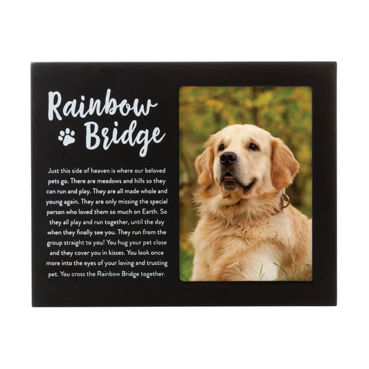 Rainbow Bridge Pet Memorial Frame, Black