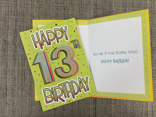 13th Birthday card