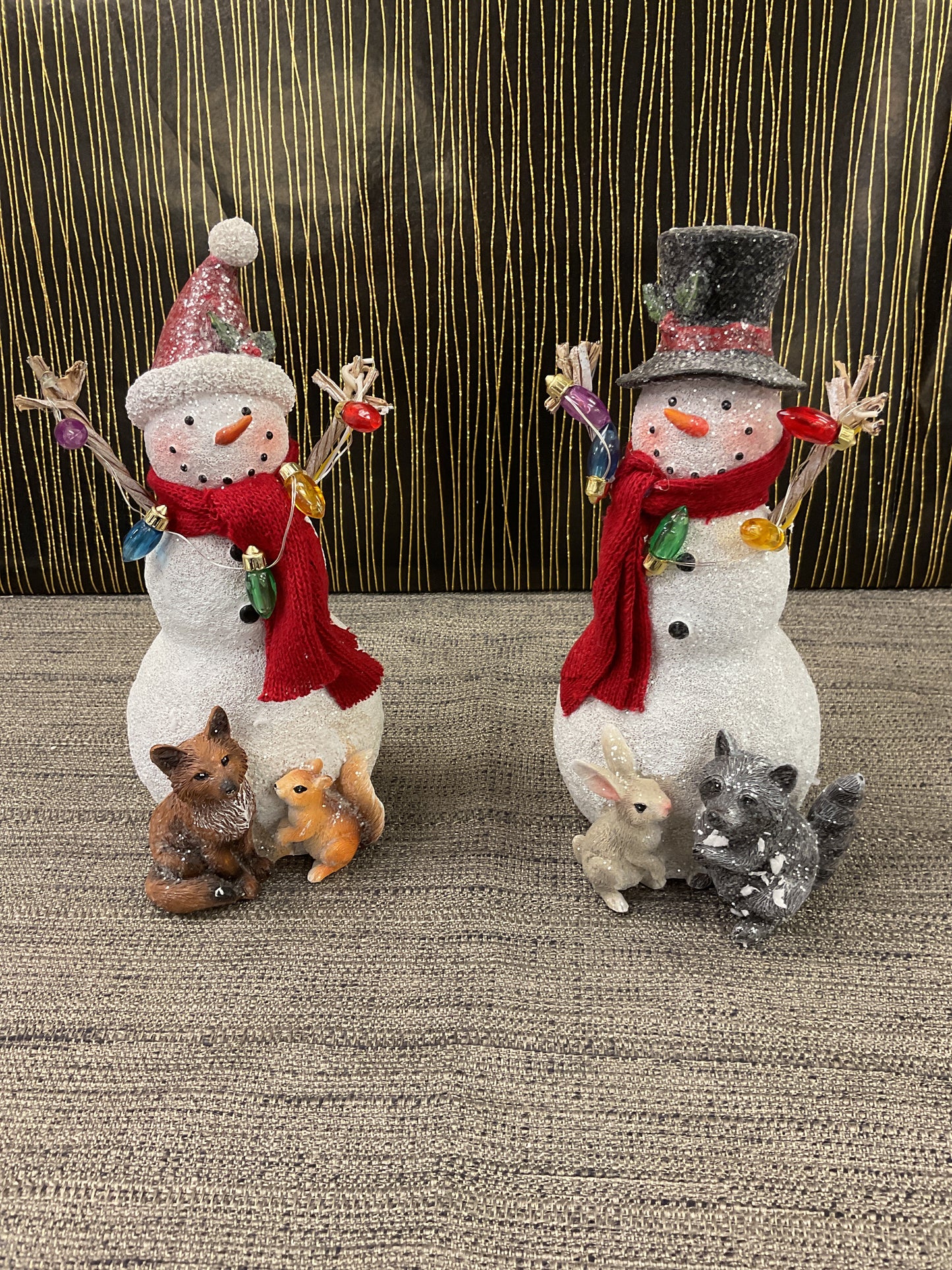 Resin Christmas Snowman w/ Animals