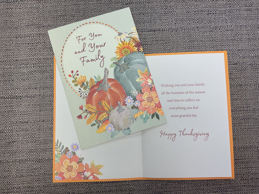For You & Your Family Thanksgiving Card