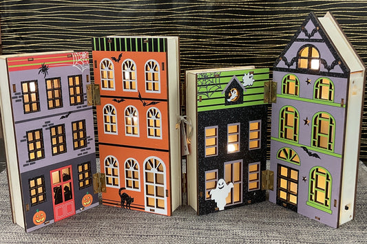 Double Sided Halloween/Christmas Foldable Wood House