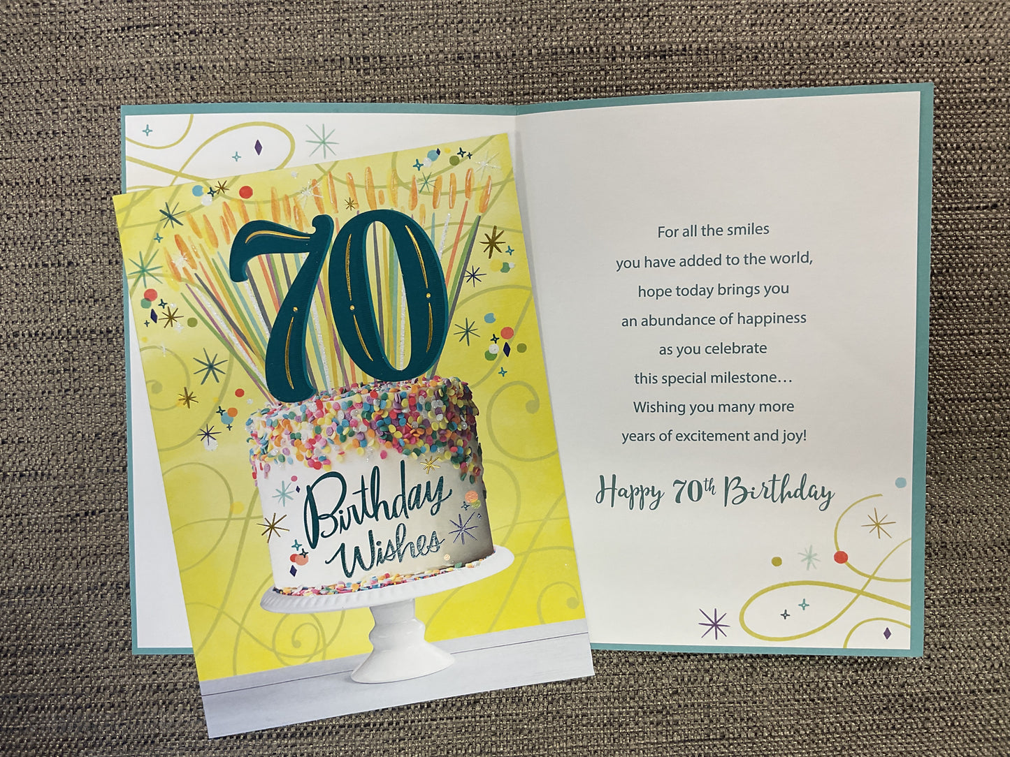 70th Birthday Card