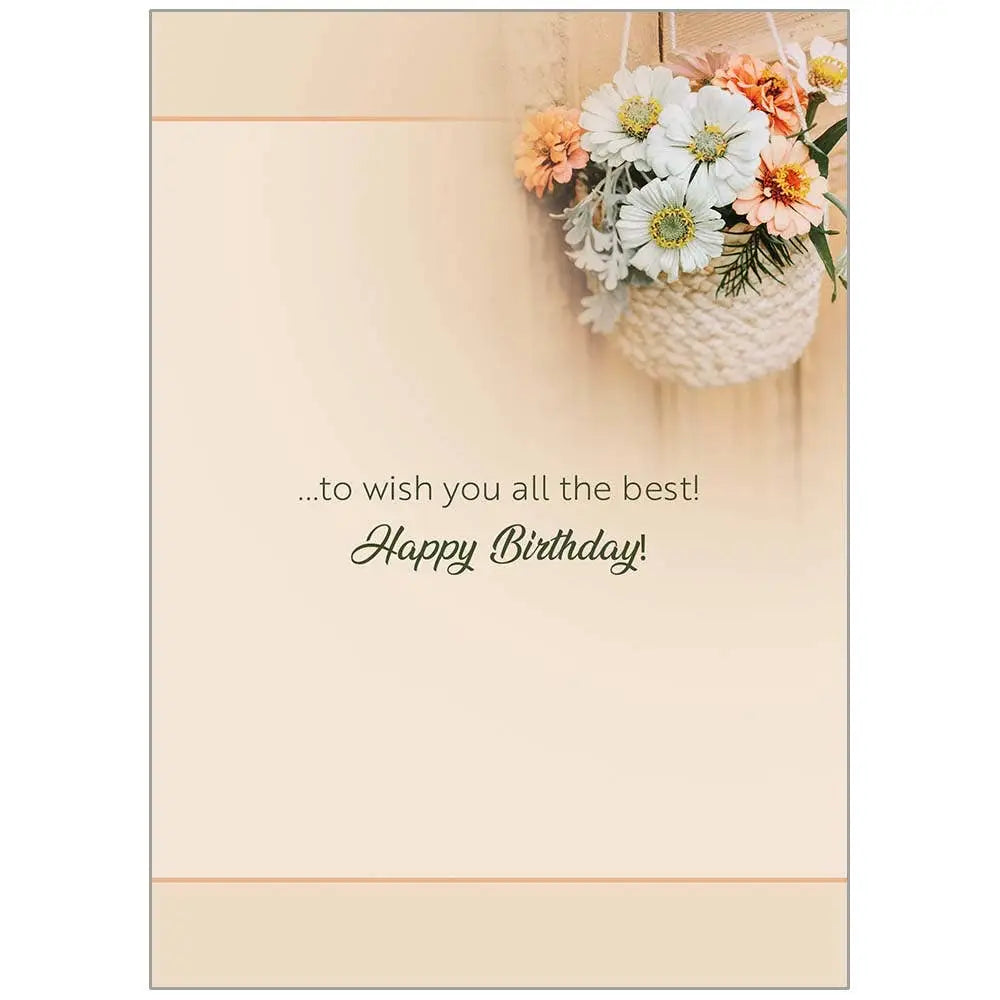 Flowers On Door - Birthday Card