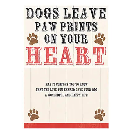 Dog Paw Prints - Sympathy Loss of Pet Card