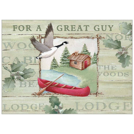 Lodge in the Woods - Birthday For Him Card