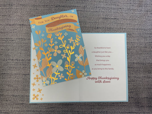 Happy Thanksgiving Daughter Card