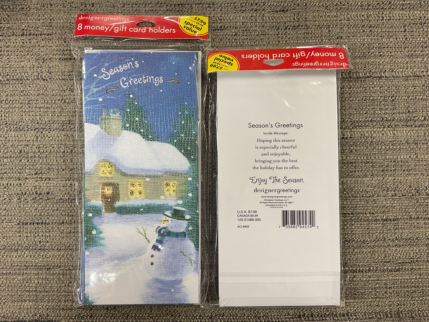 8 Ct Holiday Money/Gift Card Holders