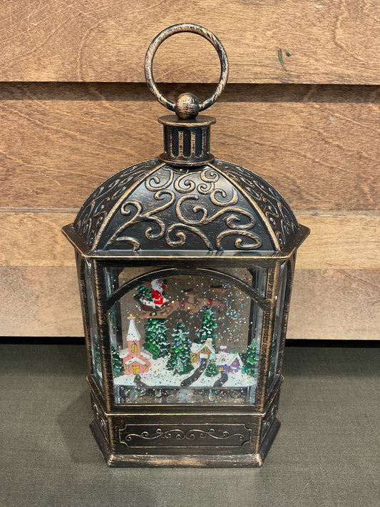Lighted Holiday Water Globe Lantern