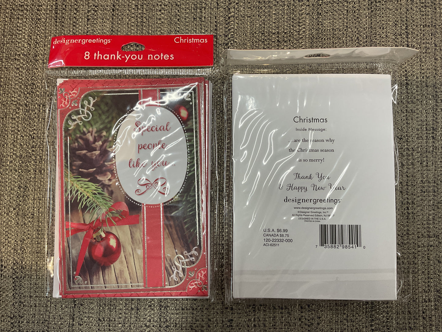 8 Ct Christmas Thank You Cards