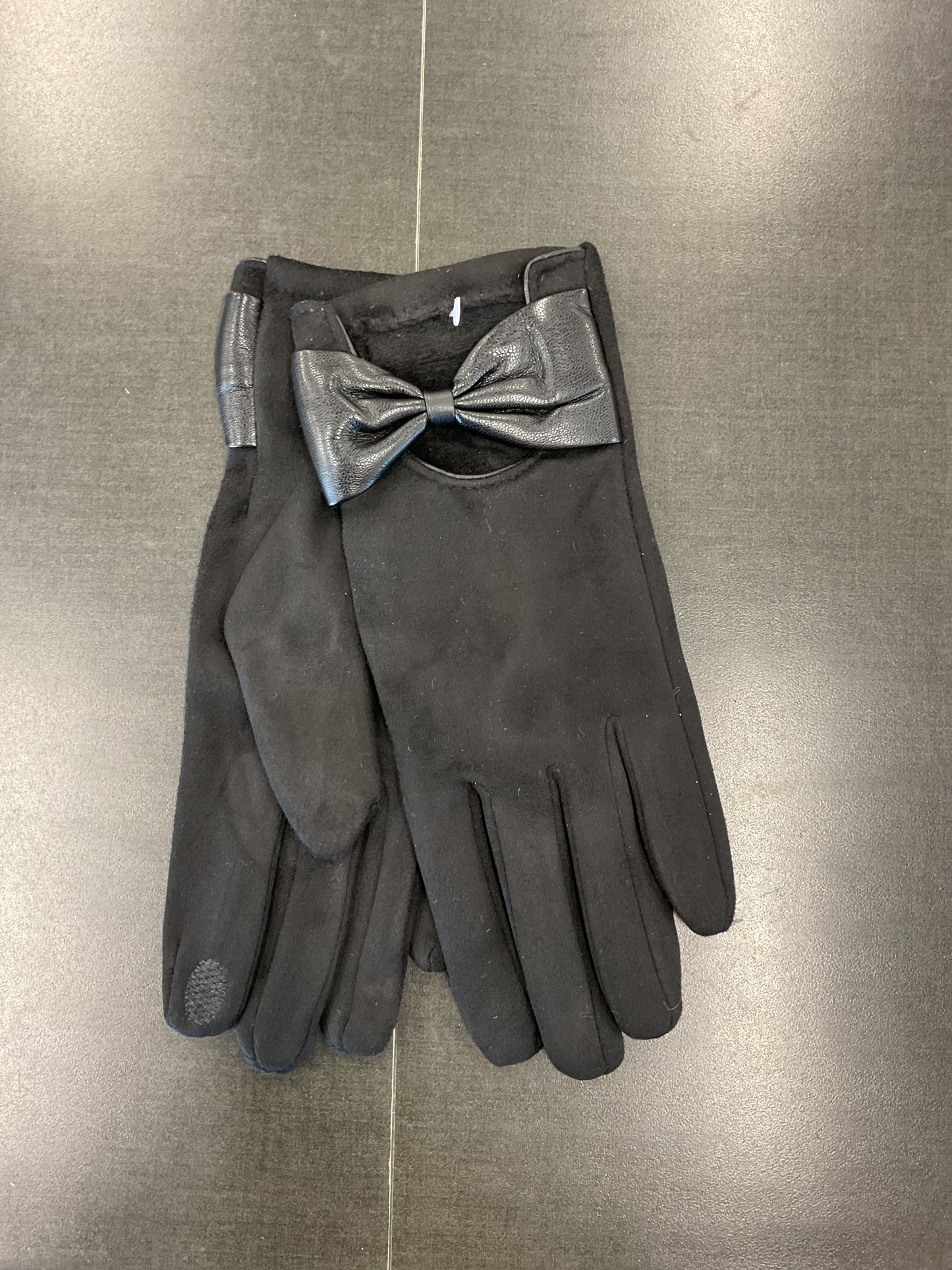 Bow Leatherette Gloves